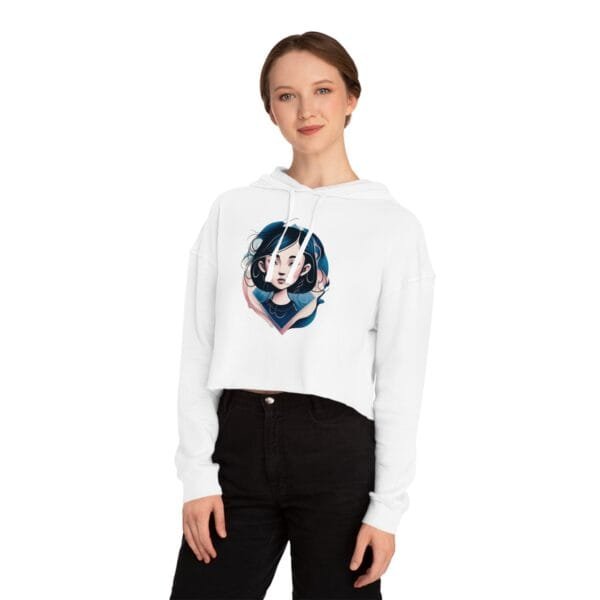 Women’s Cropped Hooded Sweatshirt - Image 2