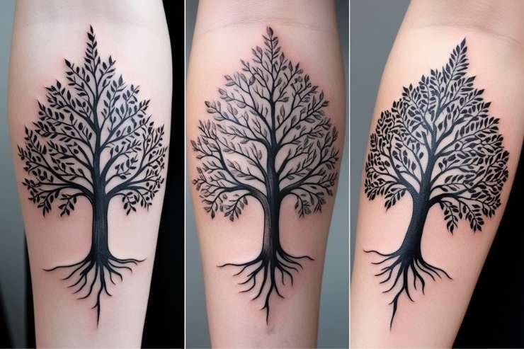 Family Tree With Three Generations Tattoo 2
