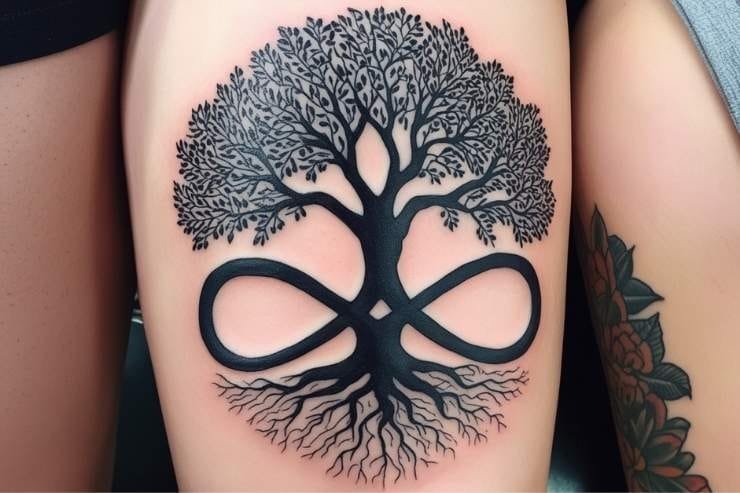 Unity Tree With Infinity Roots Tattoo 2