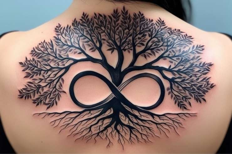 Unity Tree With Infinity Roots Tattoo