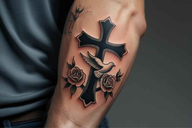 3 Cross Forearm Tattoo Design