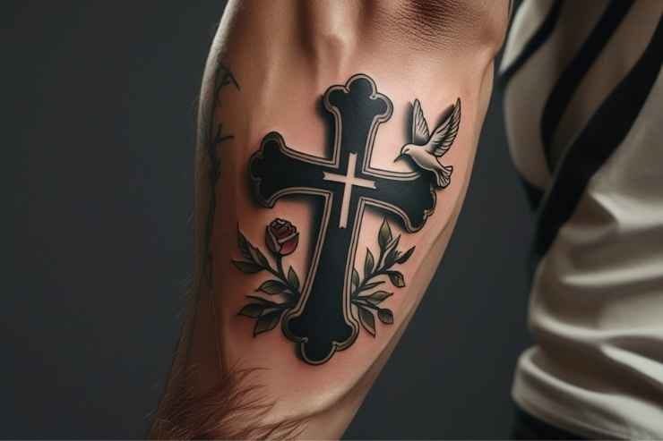 3 Cross Forearm Tattoos Design