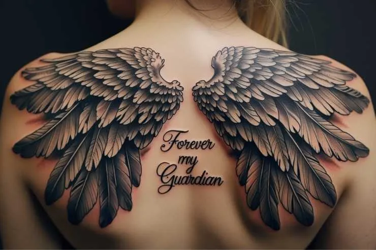 Forever my Guardian Angel Wings Tattoo