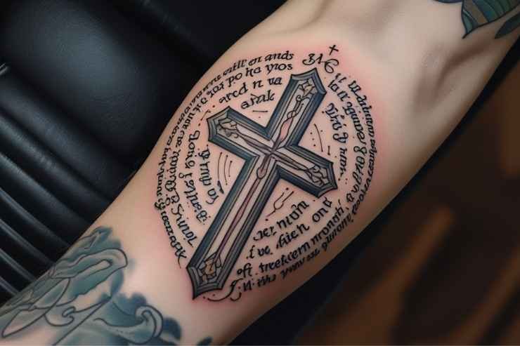 Bible Verse Cross Tattoo