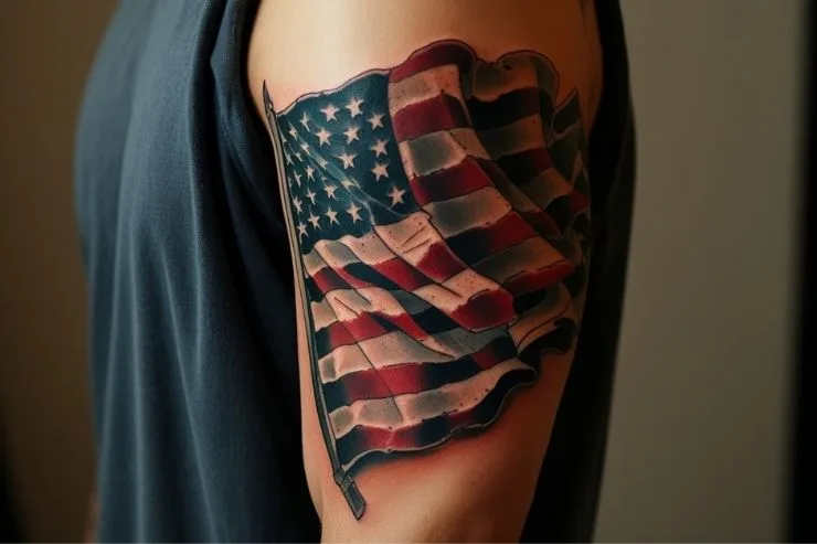 Honoring Your Brother With A Military Flag Tattoos