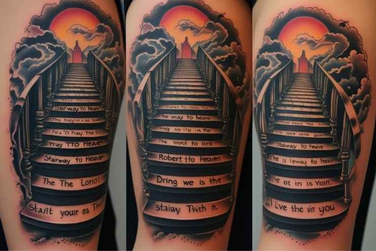 Iconic Lyrical Stairway to Heaven Tattoos
