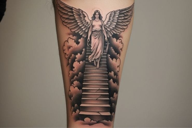Majestic Guardian Angel Stairway to Heaven Tattoos