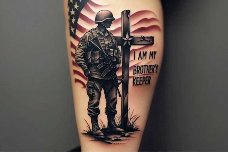 Military-Inspired Tribute Tattoo