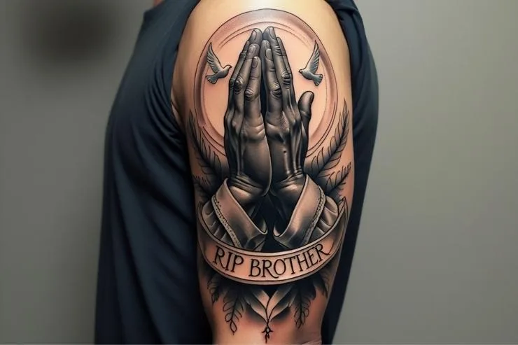 Praying Hand RIP Brother Tattoos