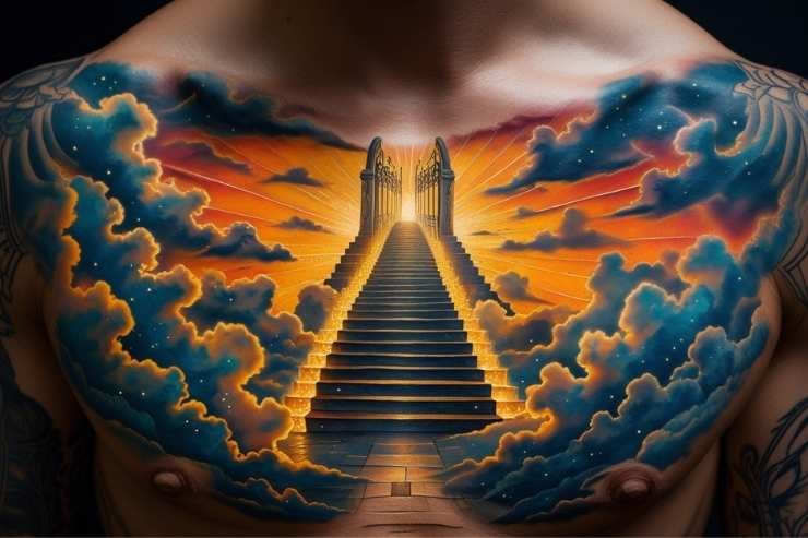 radiant chest stairway to heaven tattoos
