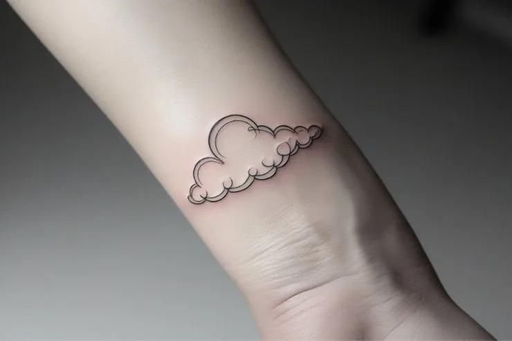 Minimal Cloud Tattoo